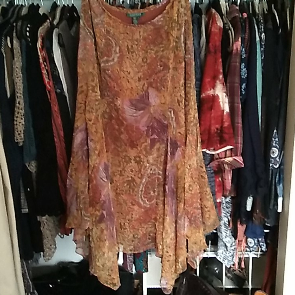 RALPH LAUREN SIZE 12 SILK SKIRT - Picture 5 of 5